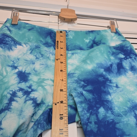 SPYDER Capri Leggings Blue Tie Dye Mesh Panel Crop Activewear Pants Women Medium - Picture 5 of 7